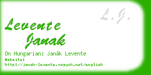levente janak business card