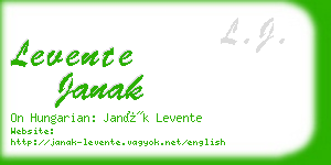 levente janak business card